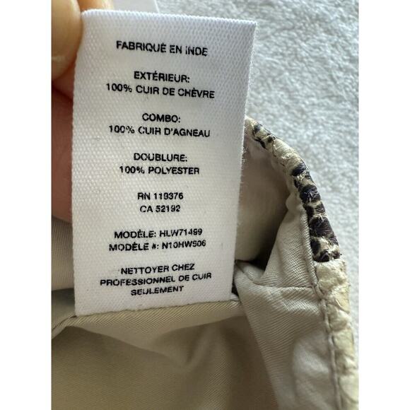 Helmut Lang Python Snake-Embossed Leather Crop Top Beige Color Style N10HW506 - Picture 9 of 12